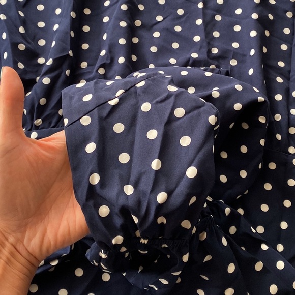 🌌 BOHO NAVY SLEEVELESS POLKA DOT MAXI DRESS! (no belt) - Picture 3 of 4